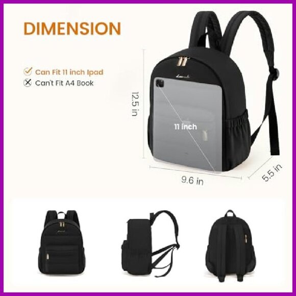 Mini Puffer Backpack - Lightweight Nylon, Anti-Theft Pocket, 12x10x5 main image 6